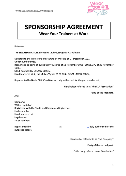 Sponsorship agreement