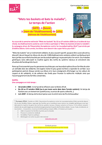 Communiqué de presse Mets tes baskets 2026